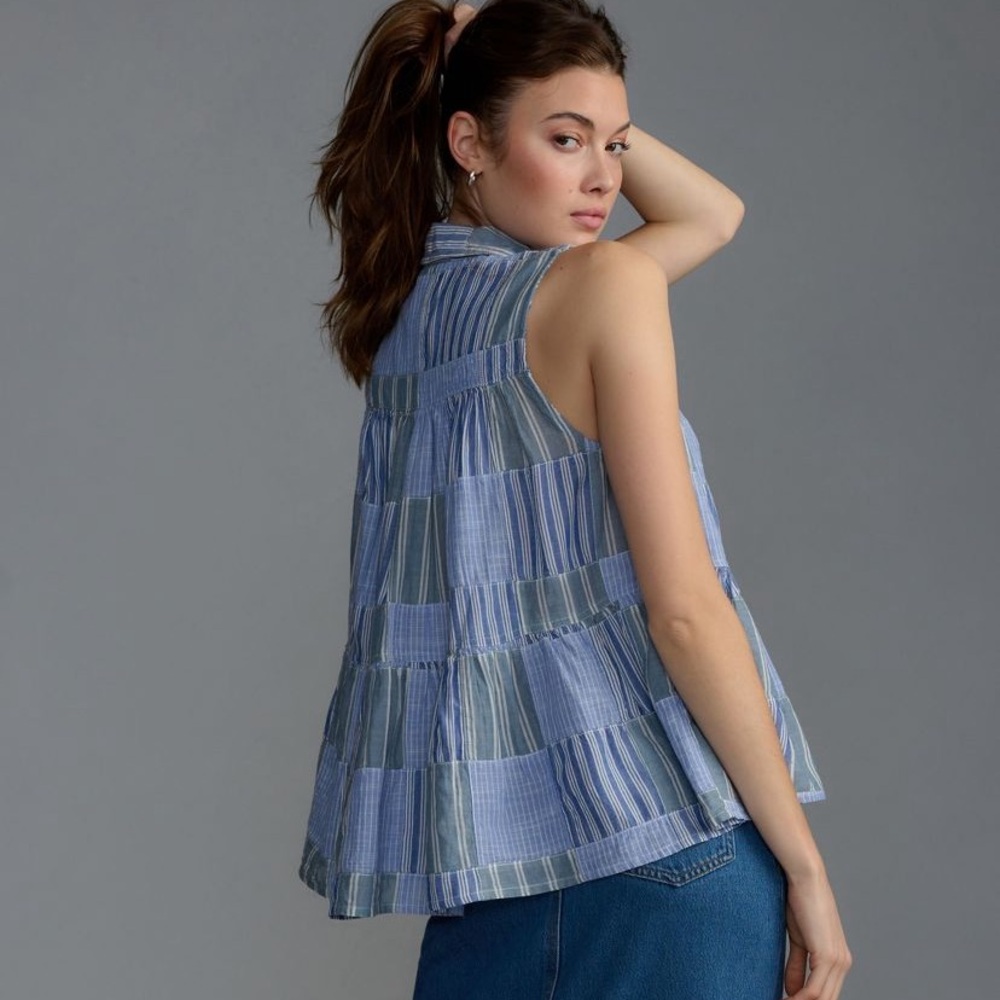 Pilcro Tiered Sleeveless Blouse - Picture 3 of 8